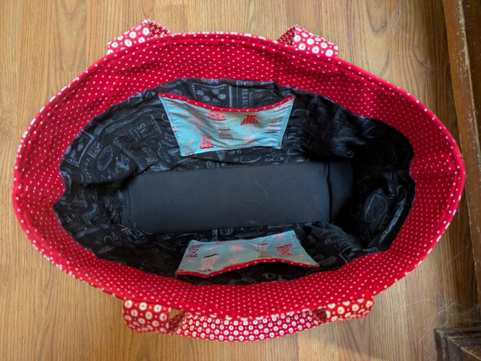 Red and Sky Blue Tote Bag by Laura Koehler - Image 2