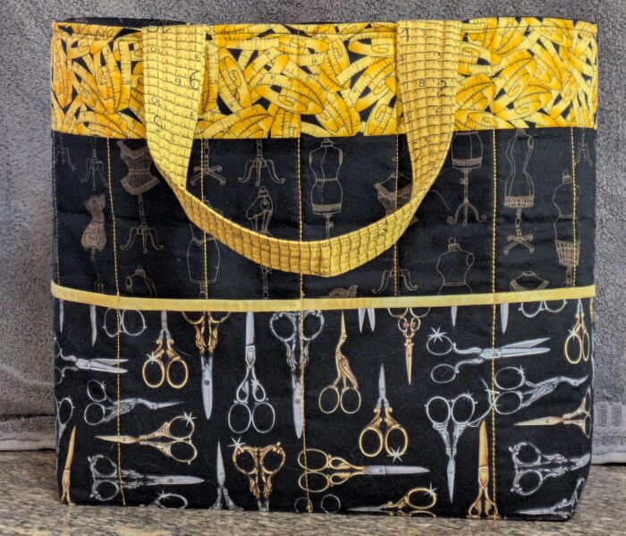 Yellow and Black Tote Bag by Laura Koehler