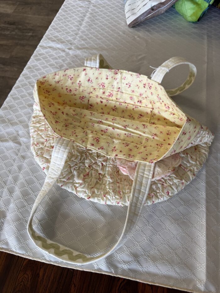 Pink and White Peony bag - Image 3